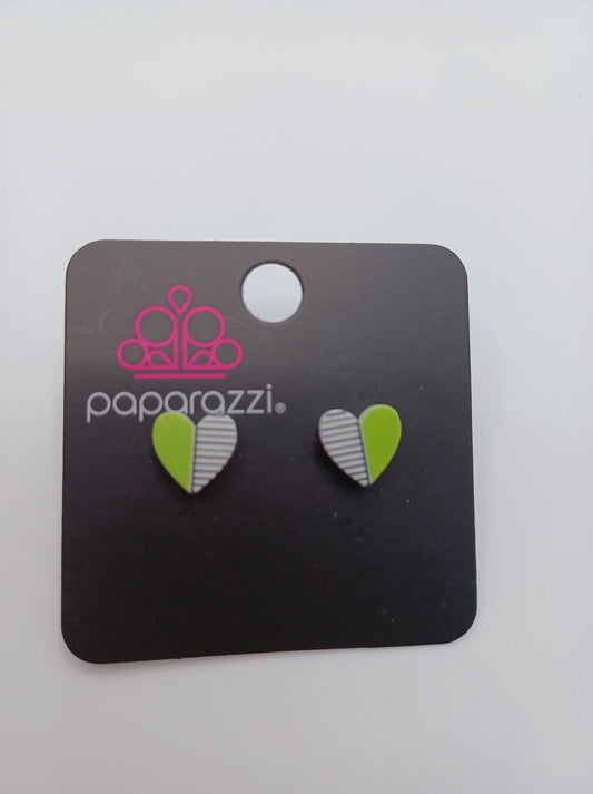 Green Heart Earrings