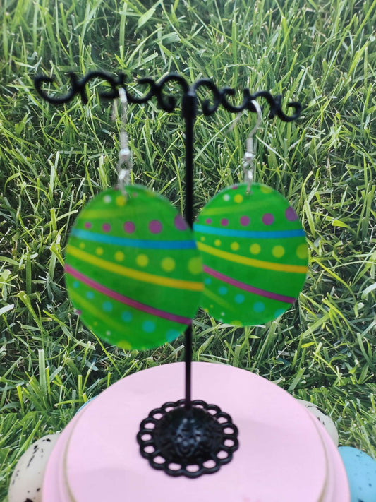 Green Easter Egg Earrings