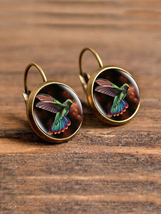 Hummingbird Hoop Earrings