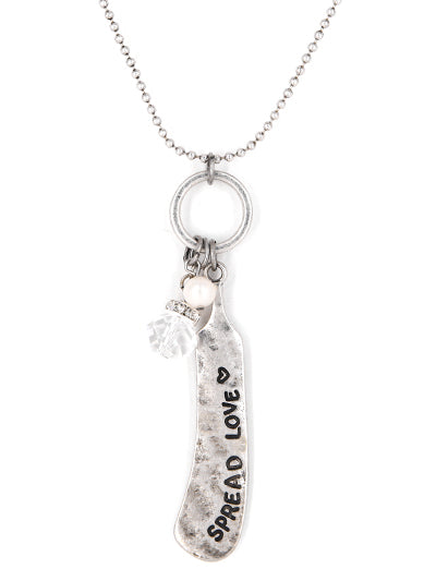 Silver "Spread Love' Butter Knife Necklace
