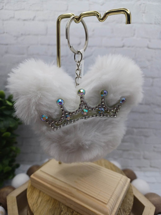 White Princess Fluff Keychain