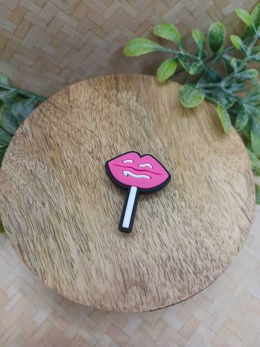 Pink Lips Sucker Shoe Charm Accessory
