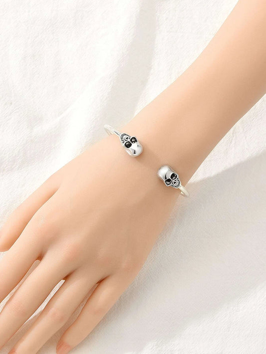 Silver Skeleton Reverse Cuff Bracelet