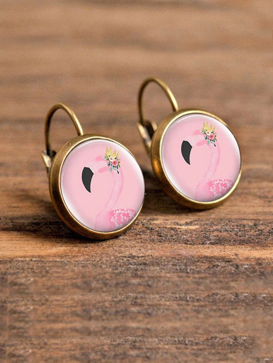 Flamingo Hoop Earrings