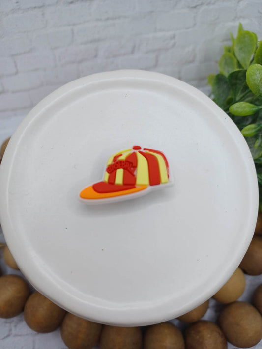 Red, Yellow, & Orange Baseball Hat Shoe Charm Accessory
