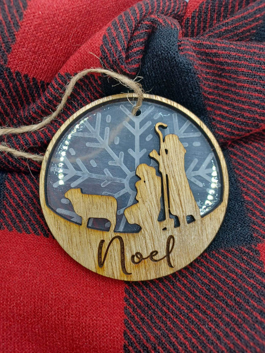Noel Wooden & Acrylic Ornament