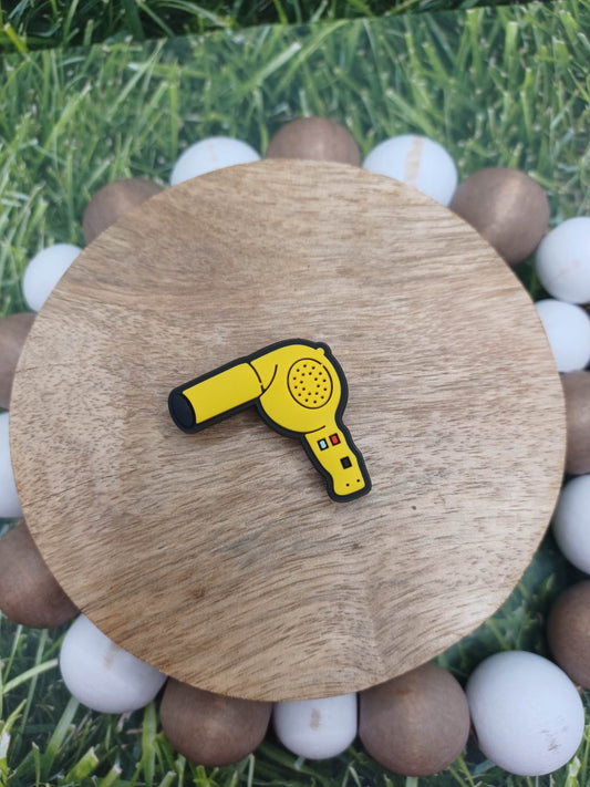 Yellow Blow Dryer Shoe Charm Accessory