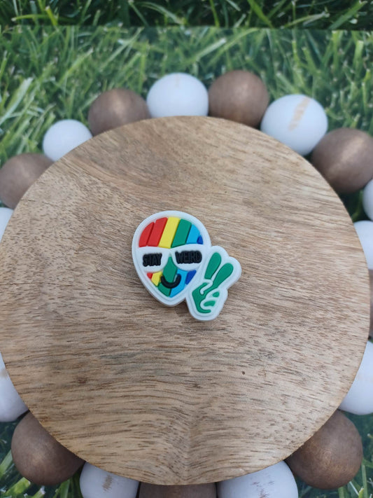 Rainbow Alien Shoe Charm Accessory