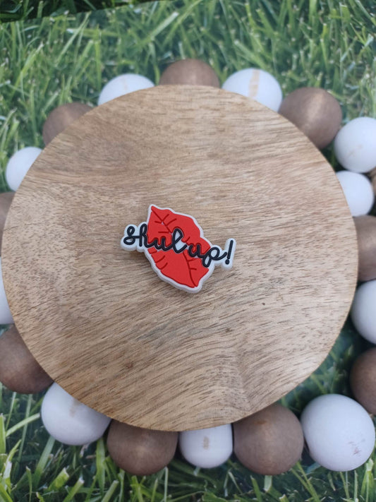 Shul up Red Lips Shoe Charm Accessory