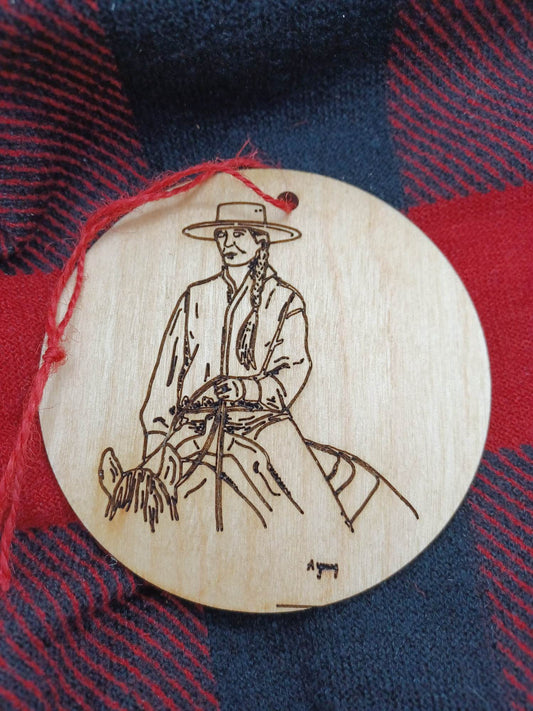 Man Riding a Horse Wooden & Acrylic Ornament