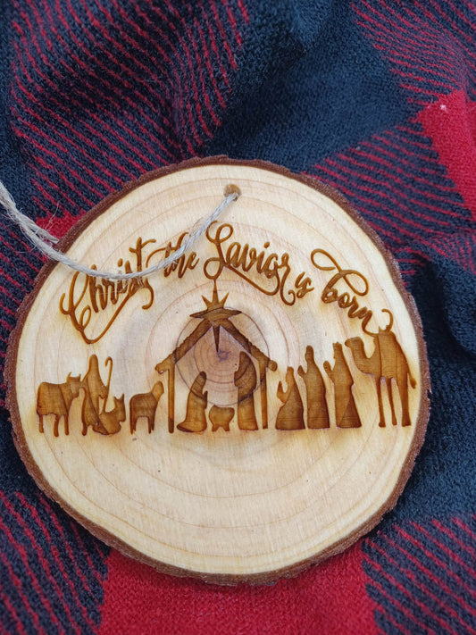 Christ the Savior is born Wooden & Acrylic Ornament