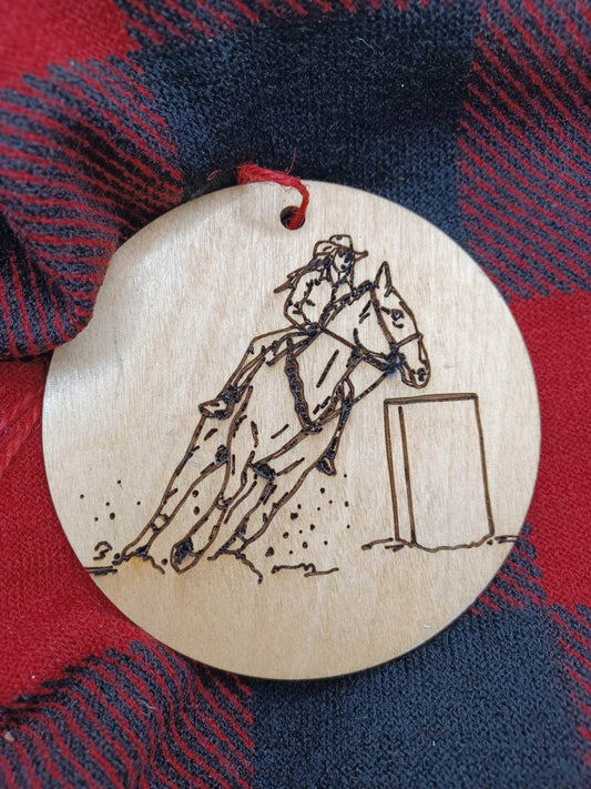 Man Riding a Horse Wooden & Acrylic Ornament