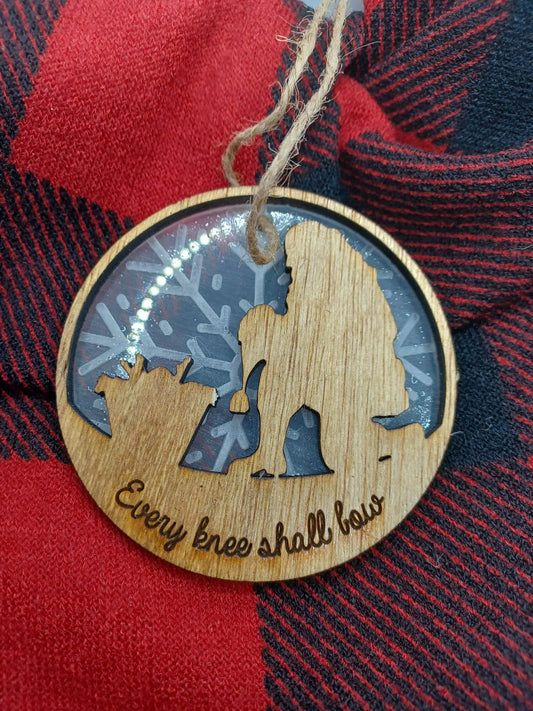 Every Knee Shall Bow Wooden & Acrylic Ornament
