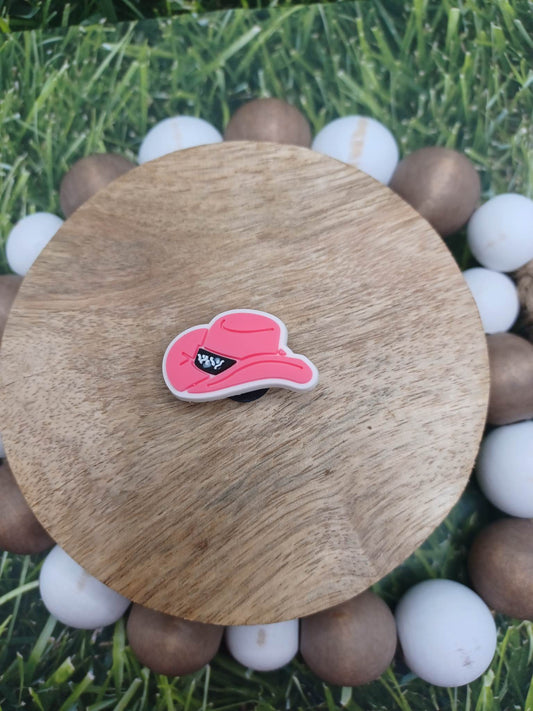 Pink Cowgirl Hat Shoe Charm Accessory