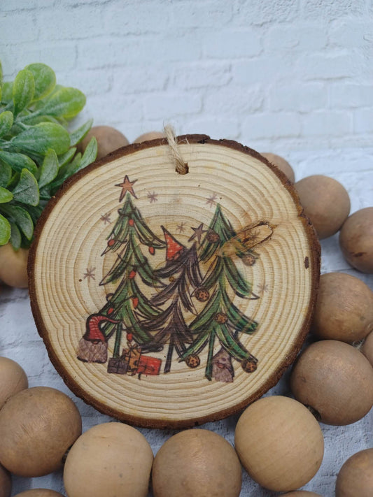 Christmas Trees Wooden Ornament