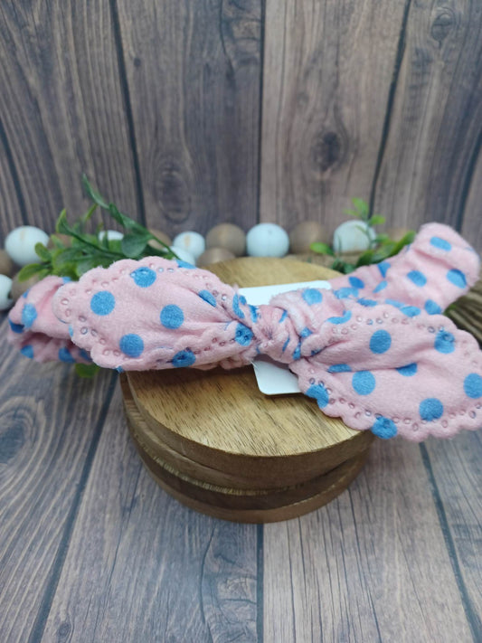 Pink & Blue Polka Dot Children's Spa Headband