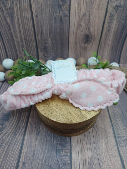 Pink & White Polka Dot Children's Spa Headband