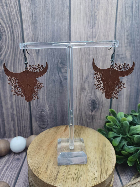 Brown Skull Earrings