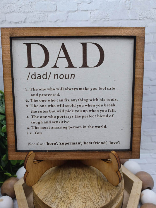 Dad Sign w/ Stand - WALNUT