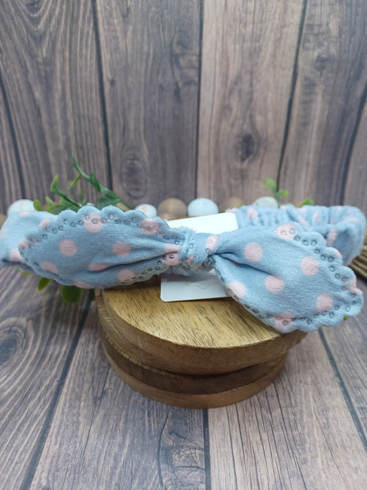 Blue & Pink Polka Dot Children's Spa Headband