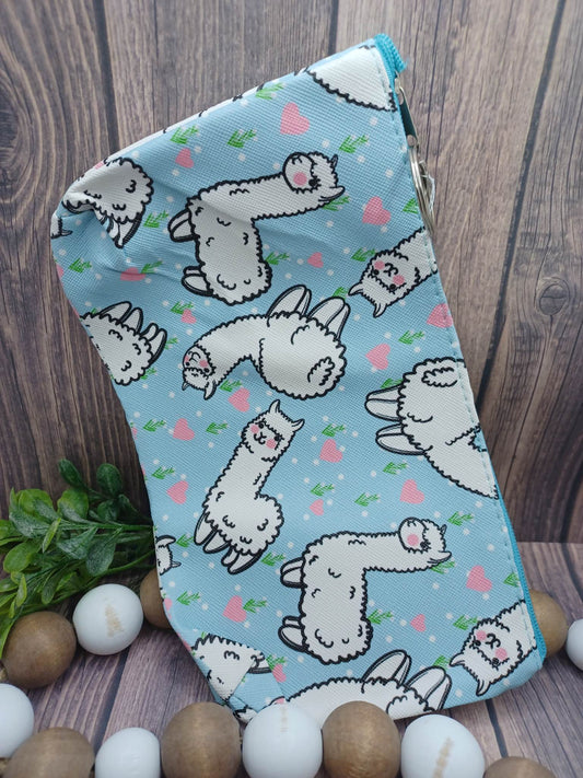 Blue Alpacha Zip Closure Bag