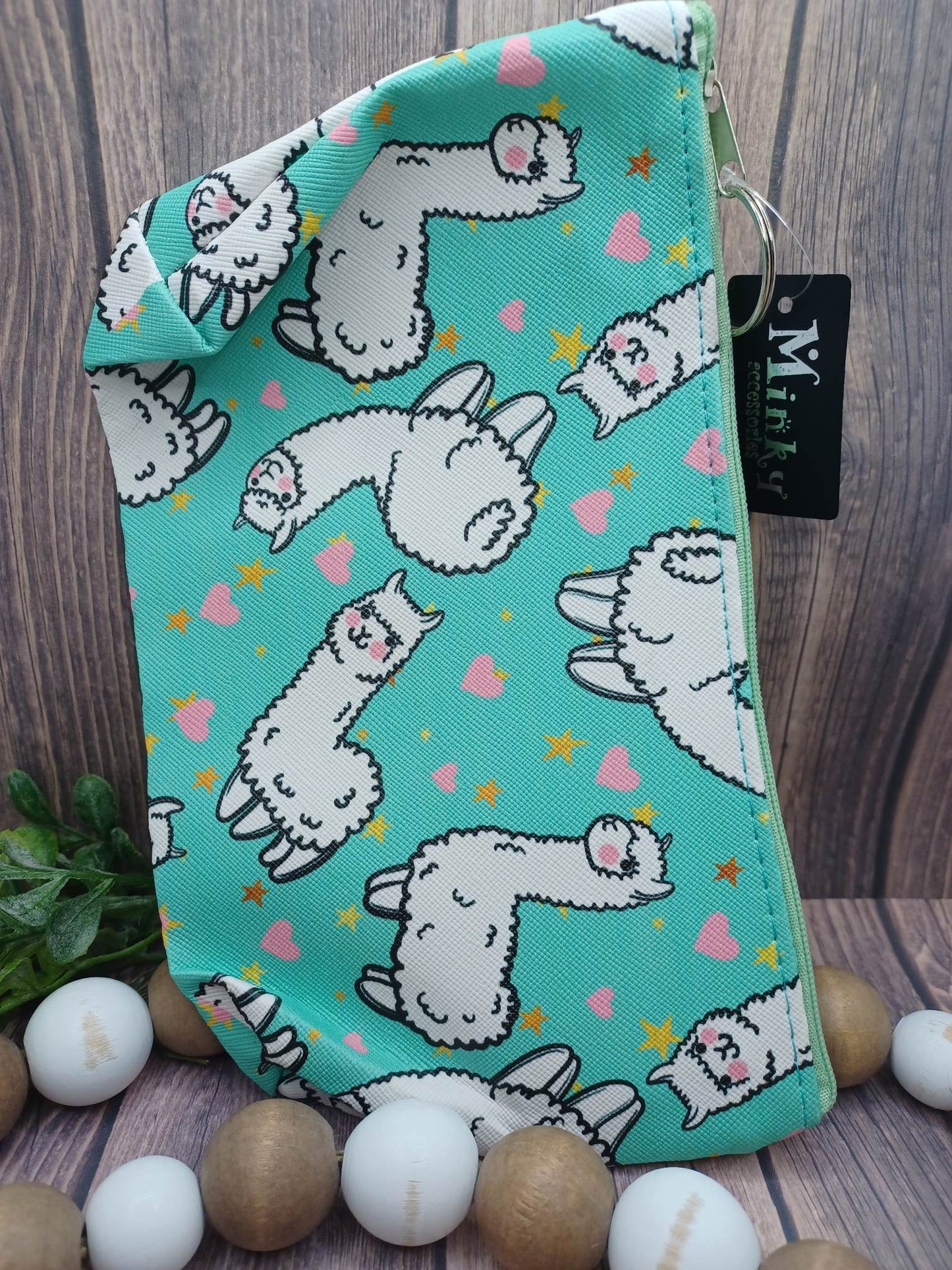 Teal Alpacha Zip Closure Bag