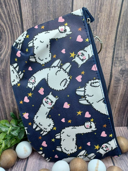 Dark Blue Alpacha Zip Closure Bag