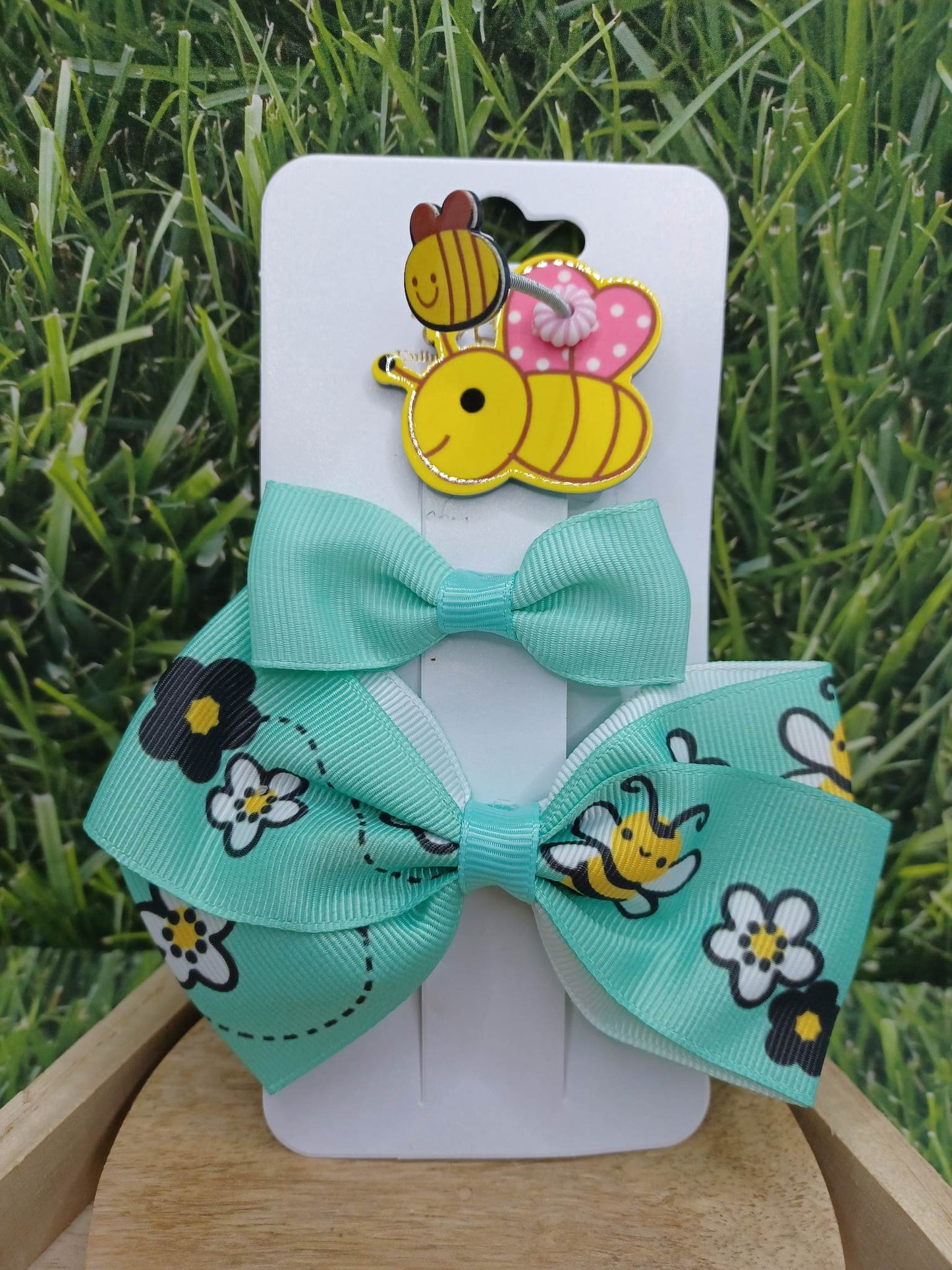 Teal 3 Piece Bee Hair Accessory Set