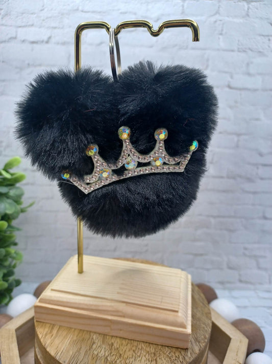 Black Princess Fluff Keychain