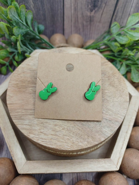 Green Easter Bunny Earrings