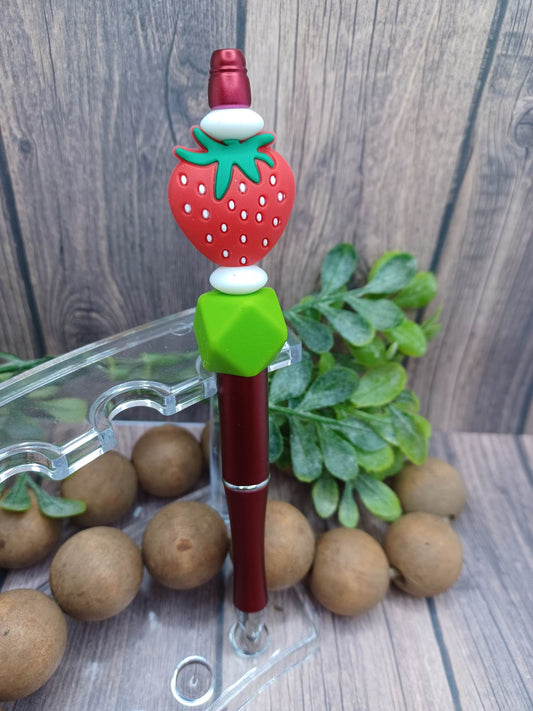 Strawberry Beaded Pen