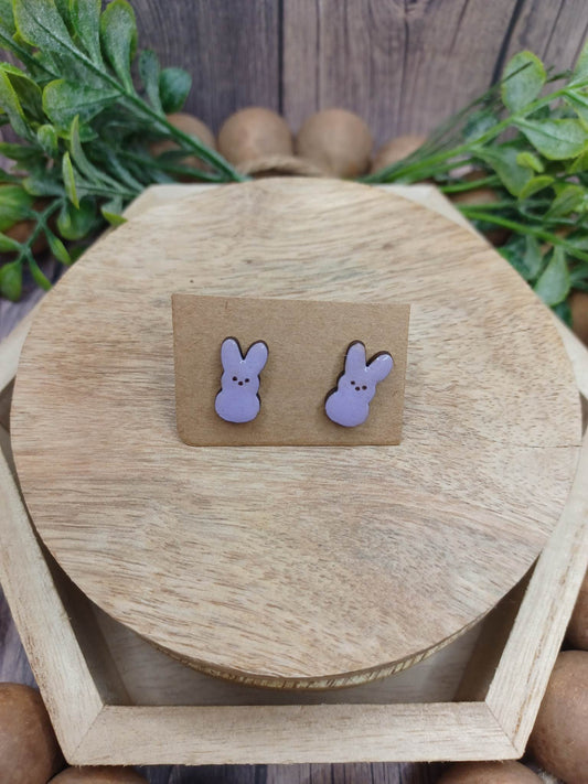 Purple Easter Bunny Earrings