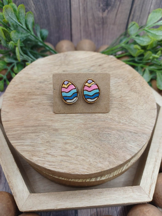 Purple. Orange, Pink, Blue, & White Easter Egg Earrings