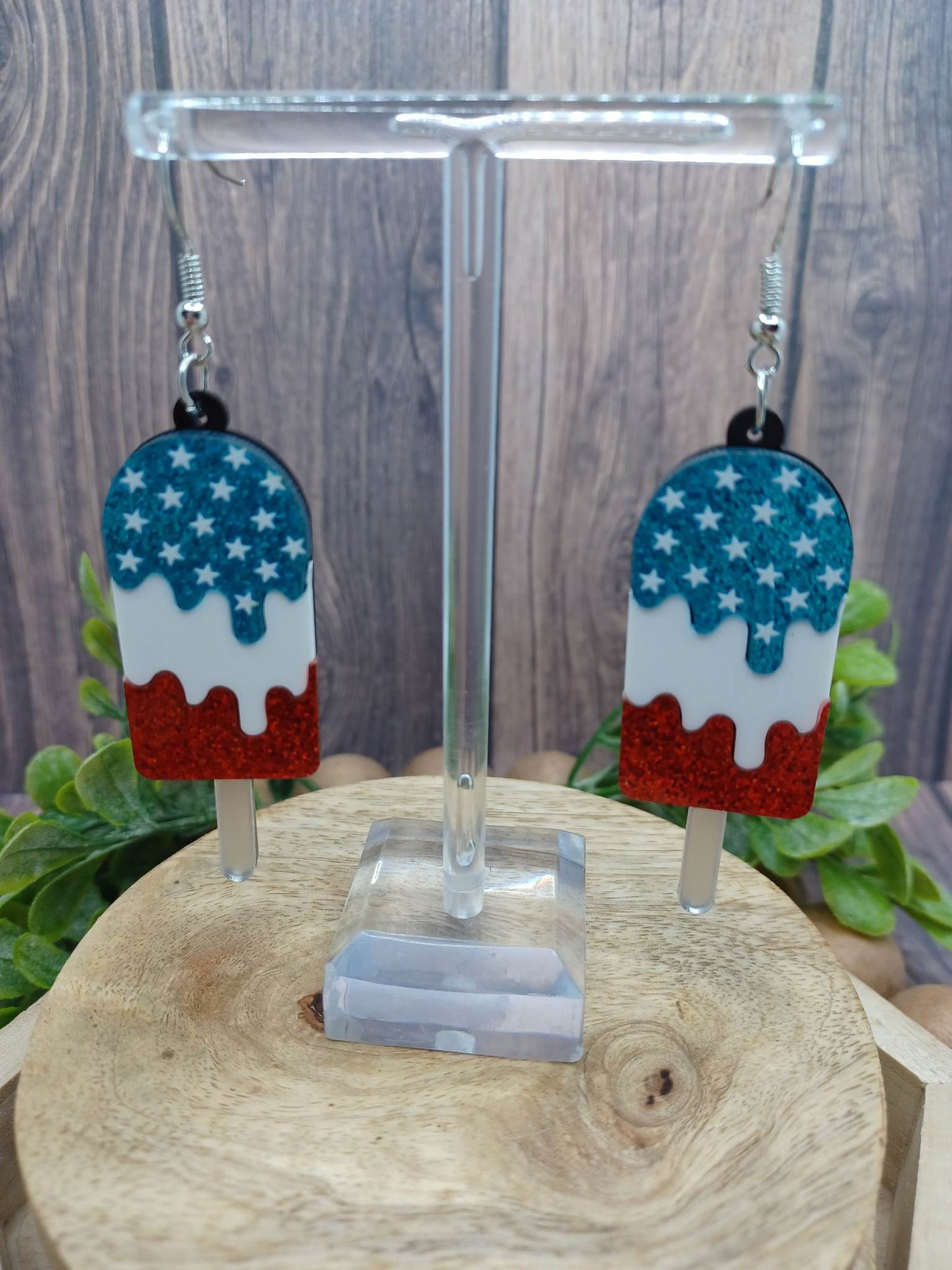 Red, White, & Blue Popsicle Earrings