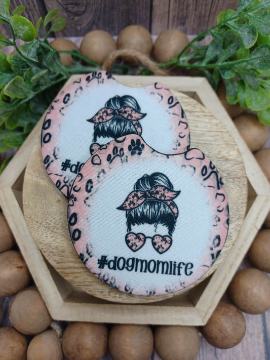 Dog Mom Life Car Coaster Set