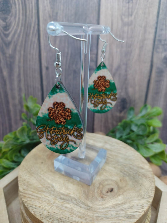 St Patrick's Day Acrylic Earrings