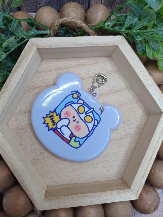 Purple Keychain & Comb Mirror Set