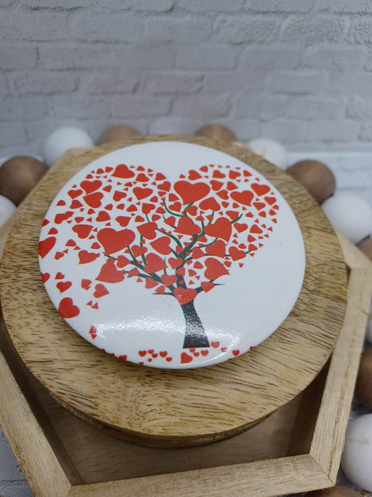 Red Hearts Tree Mirror