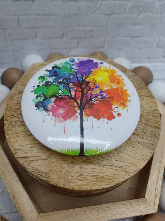 Rainbow Paint Tree Mirror