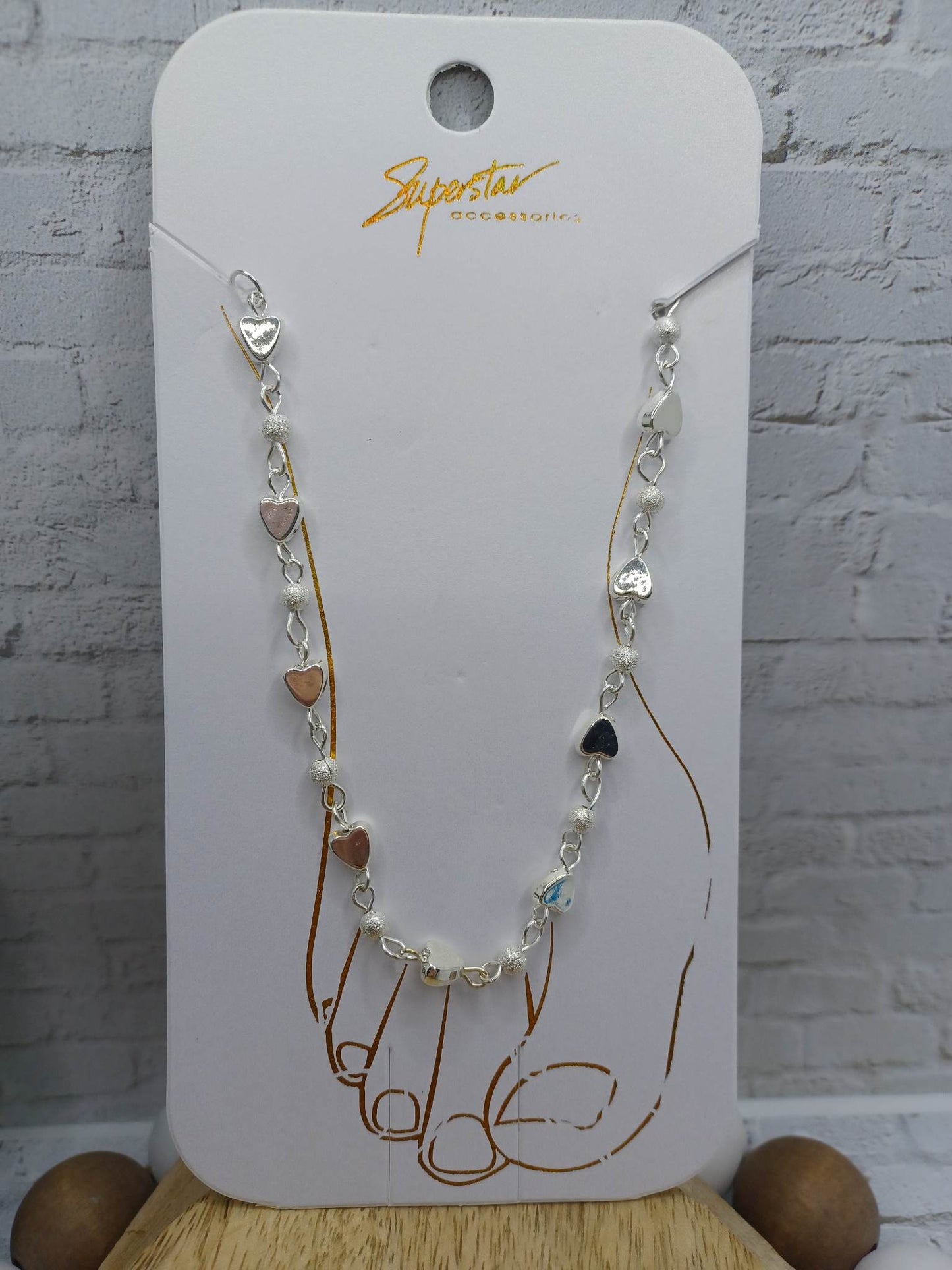 Silver Heart Anklet