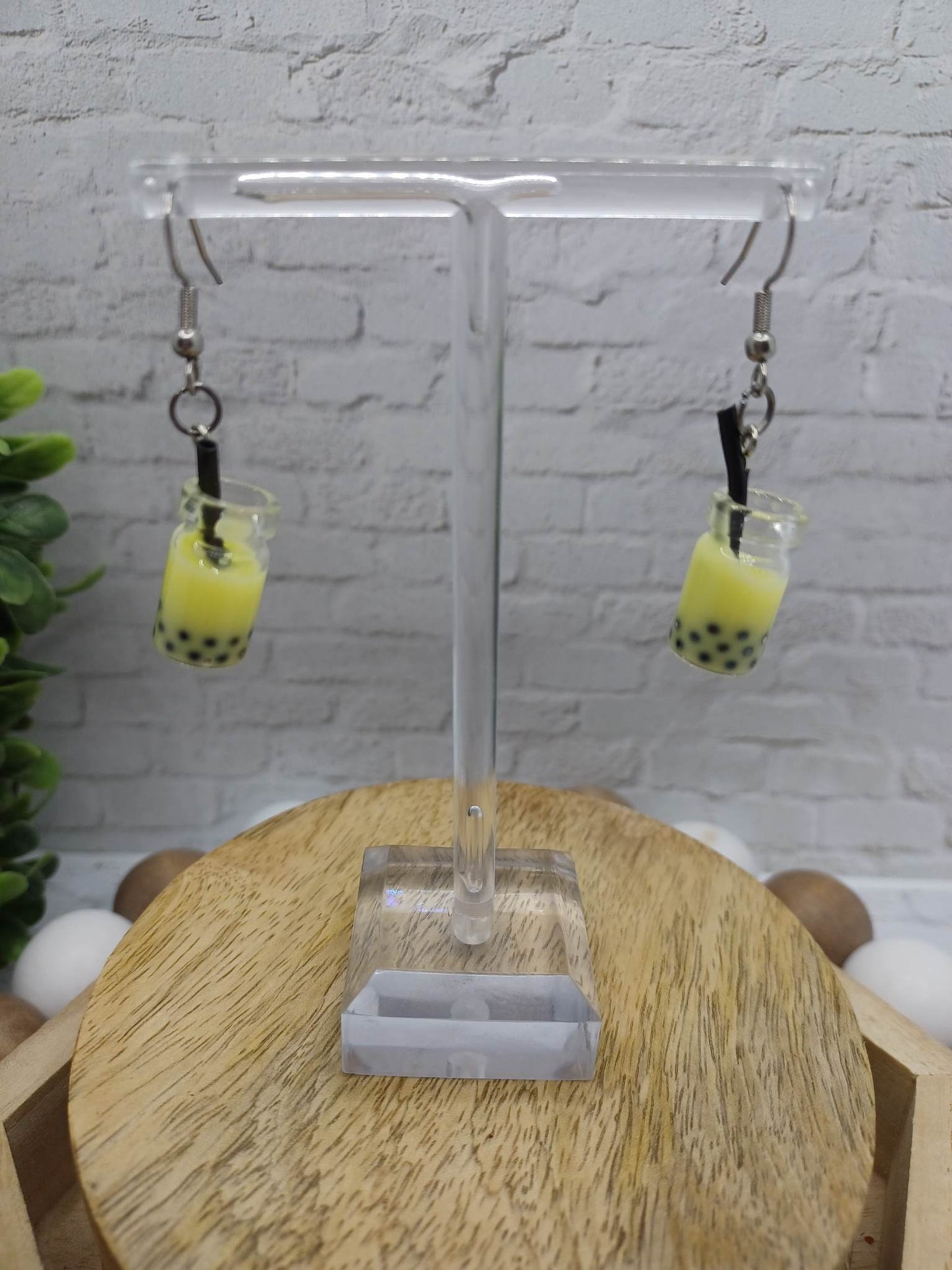 Yellow Colored Drink Earrings