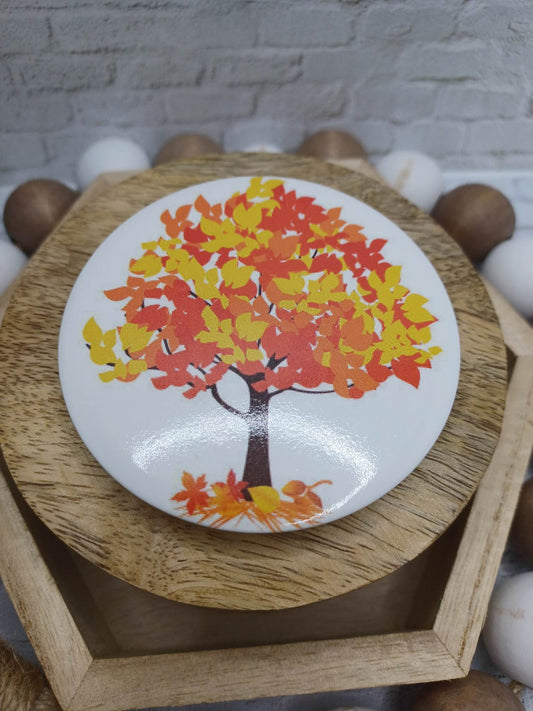 Orange & Yellow Leaves Tree Mirror