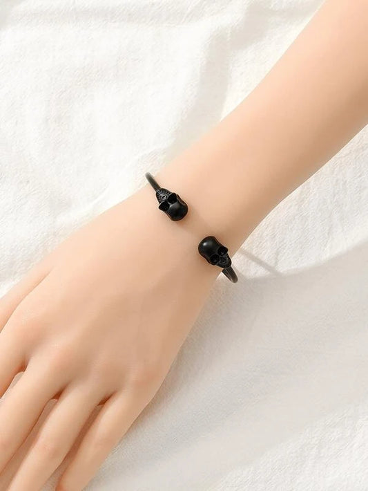 Black Skeleton Reverse Cuff Bracelet