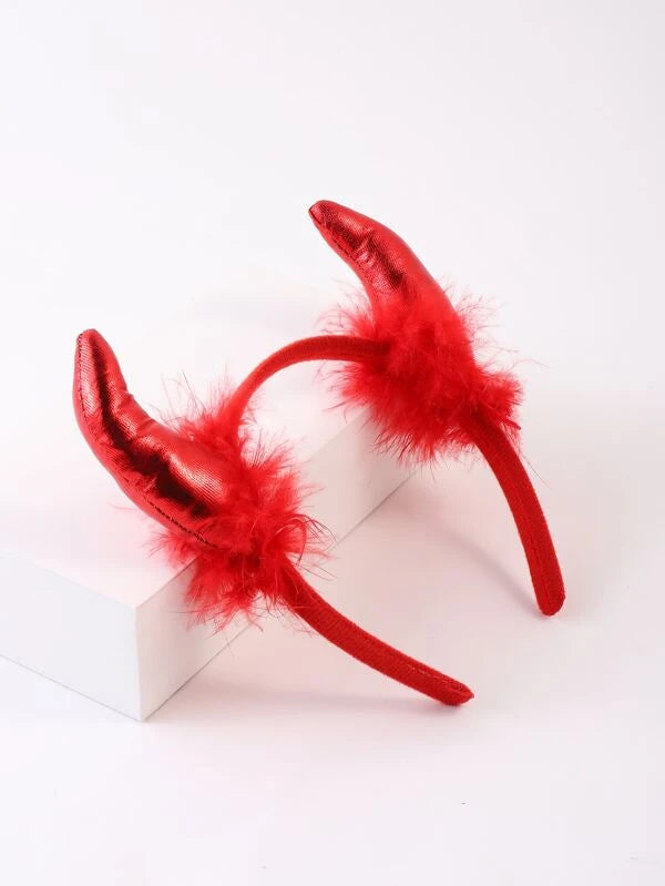 Red Halloween Horns Headband