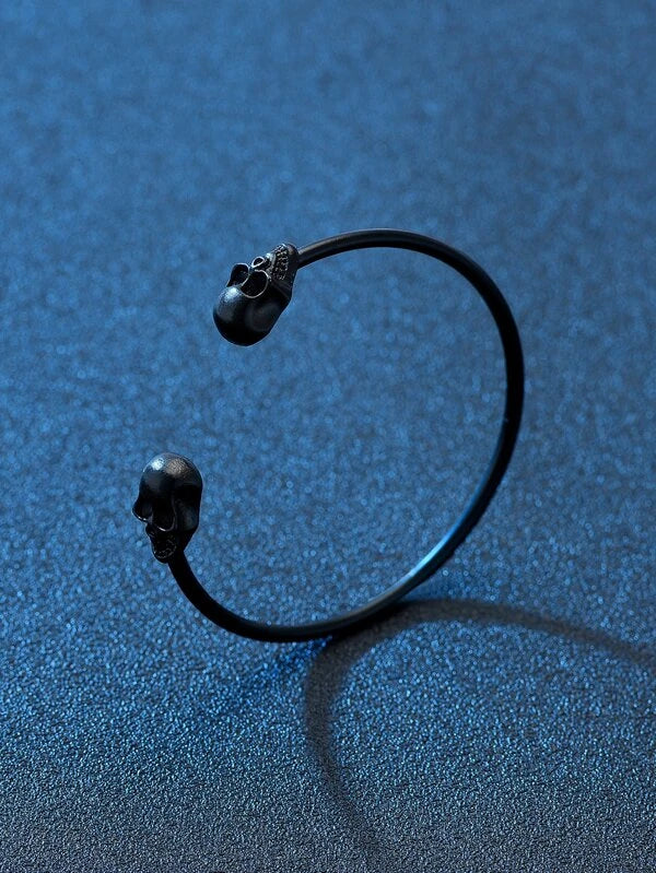 Black Skeleton Reverse Cuff Bracelet