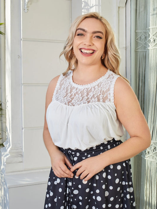 White Lace Cami Tank Top