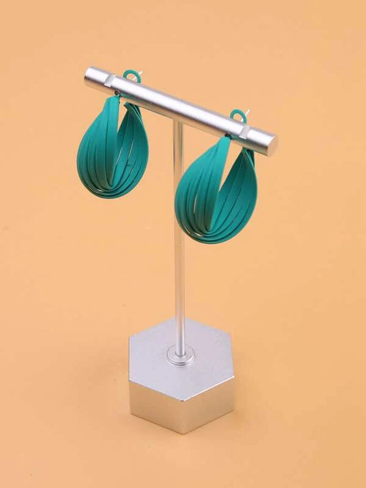 Twisted Teal Hoop Earrings