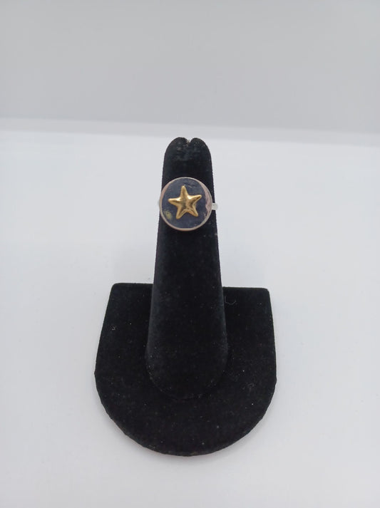 Silver Ring w/ Gold Star
