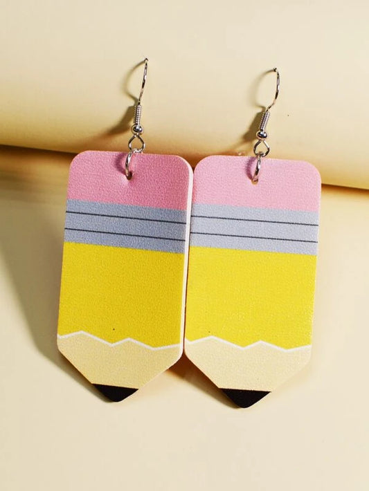 Pencil Leather Style Earrings