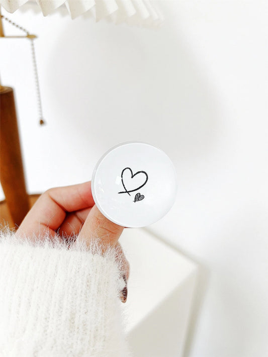 White w/ Hearts Mobile Phone Accessory